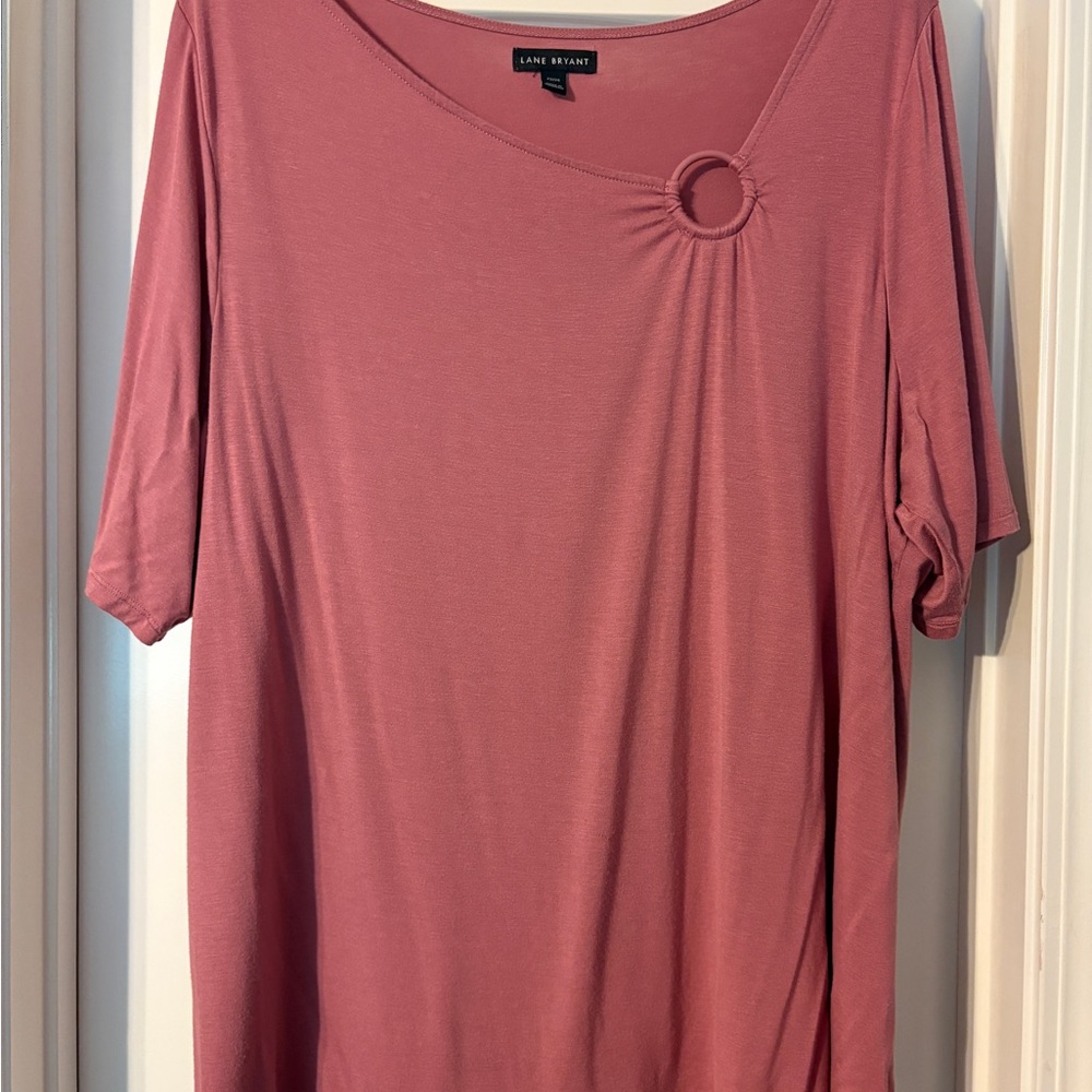 Lane Bryant Women's Pink Top with Ring Detail